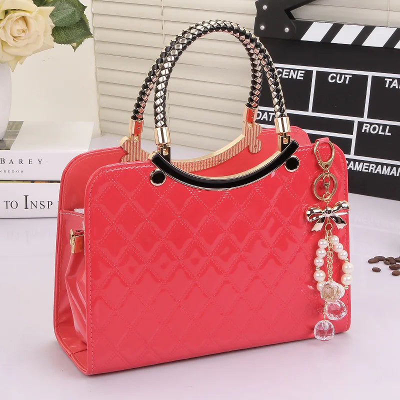 Pearl Pendant Lattice Handbag Bag Finer Living Life   