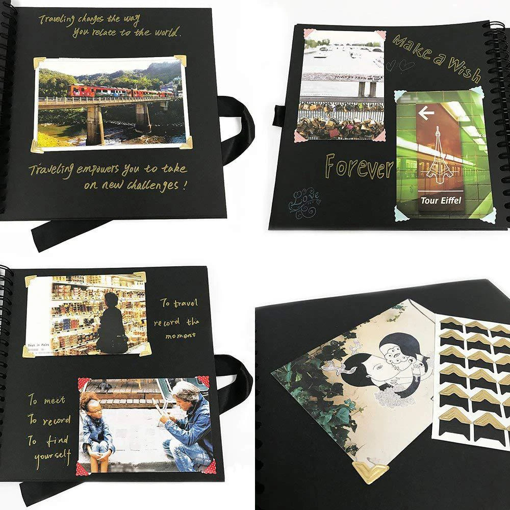 DIY Craft Photo Album - Black Pages Memory Book Scrap Book Finer Living Life   