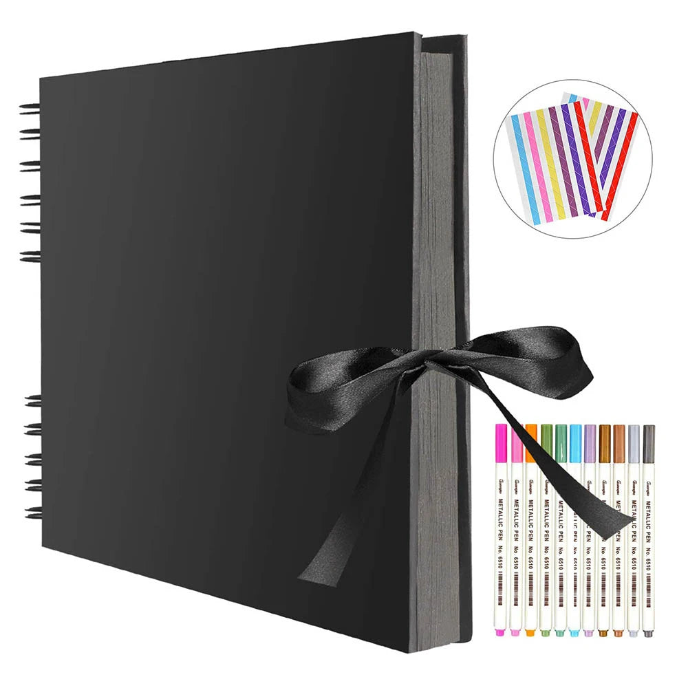 DIY Craft Photo Album - Black Pages Memory Book Scrap Book Finer Living Life   