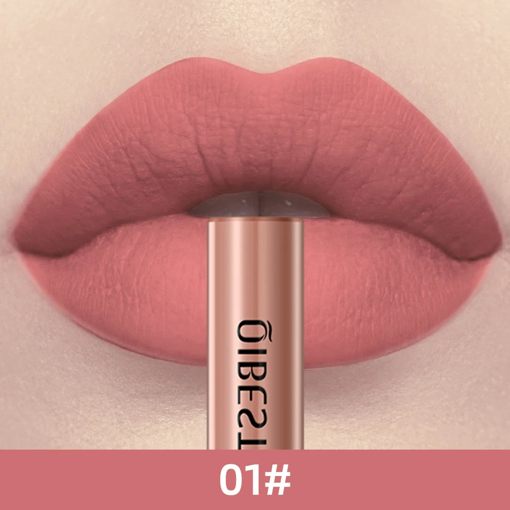 QIBEST Everlasting Velvet Matte Lipstick Lipstick Finer Living Life 01  