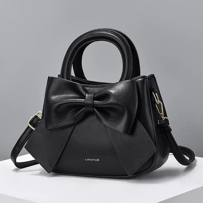 Exquisite Bow Crossbody Bag bag Finer Living Life Black 22x9x17cm 