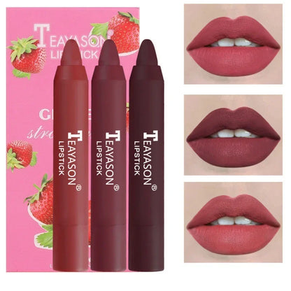 QIBEST Velvet Trio: Matte Lipstick Pen Set Lipstick Finer Living Life 3PCS D  