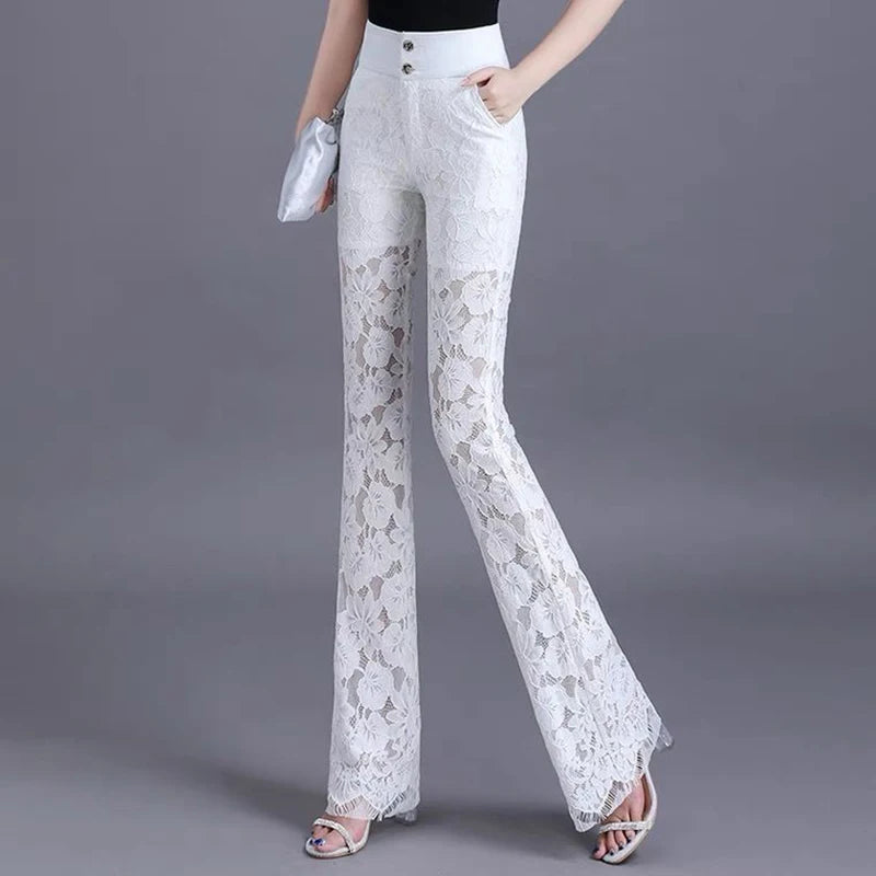 Luna Lace Patchwork Flare Pants Pants Finer Living Life   