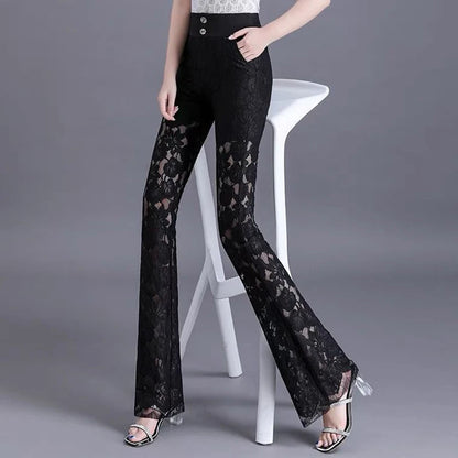 Luna Lace Patchwork Flare Pants Pants Finer Living Life   