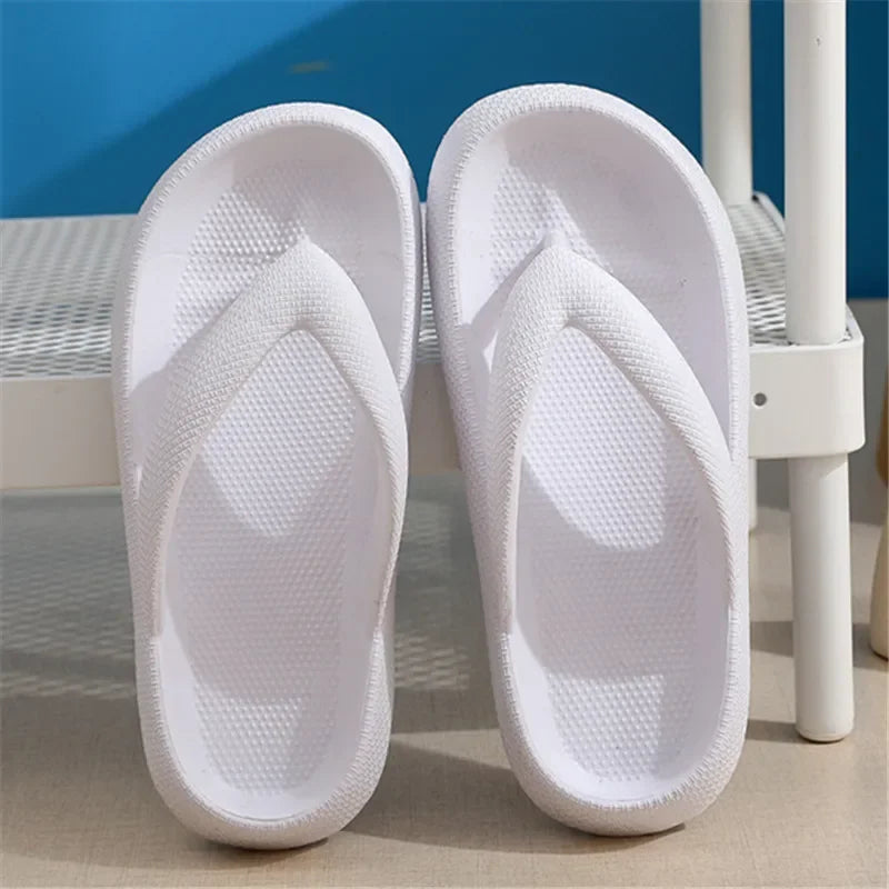 EVA Flat Platform Beach Sandals Flip Flops Finer Living Life WHITE 36-37 