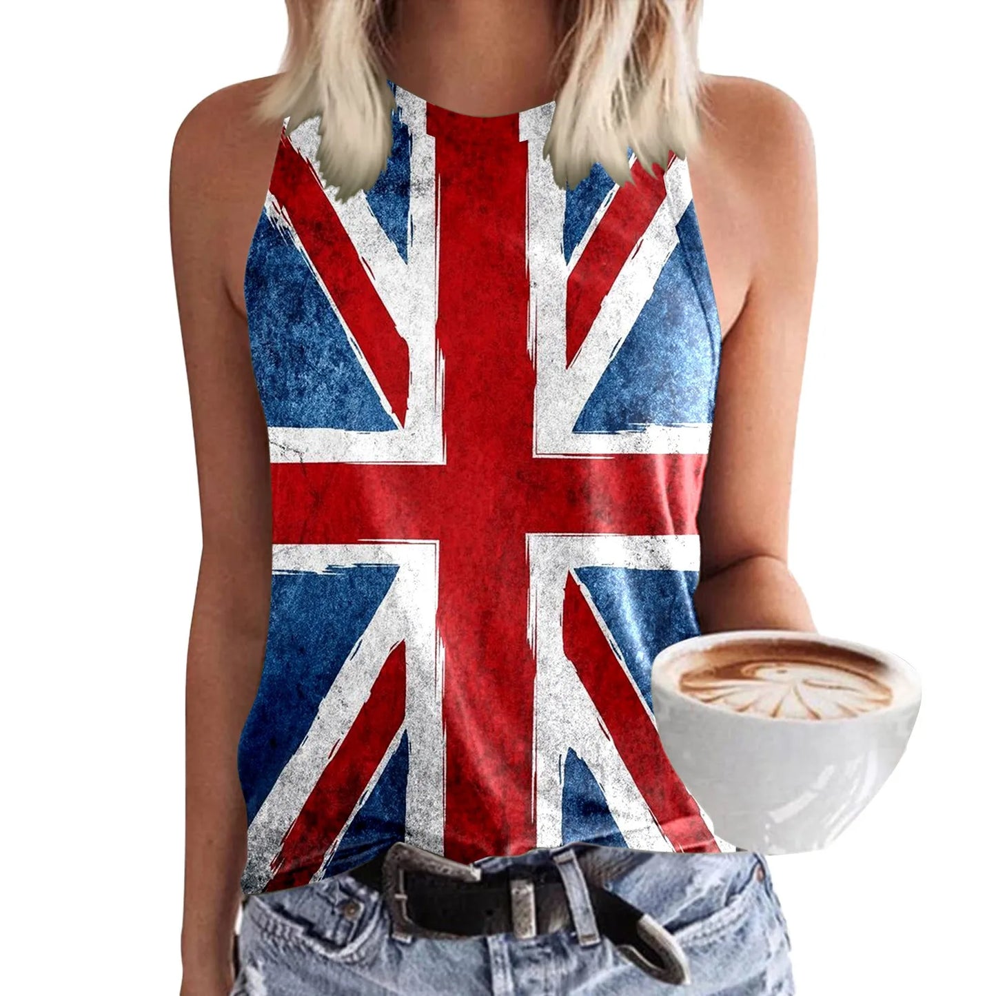 British Flag Vintage Tank Top Tops Finer Living Life Blue XXL CHINA