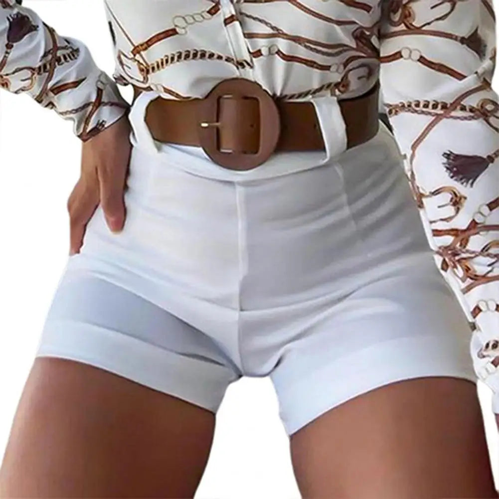 Women’s High Waist Summer Chic Hot Pants  Finer Living Life WHITE S 