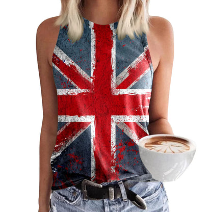 British Flag Vintage Tank Top Tops Finer Living Life Navy S CHINA