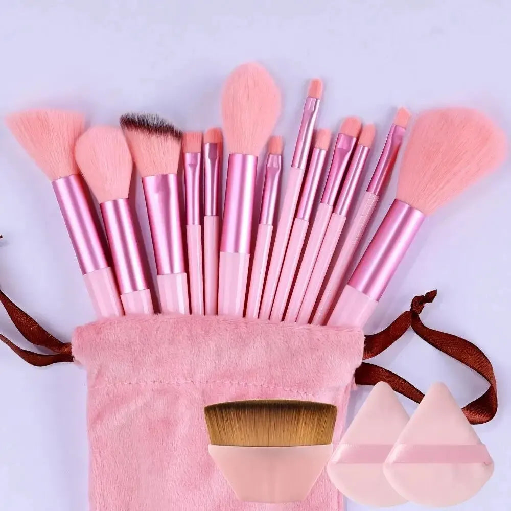 Soft Fluffy Professional Makeup Brush Set Cosmetics Finer Living Life 13pcs pink pp 55  