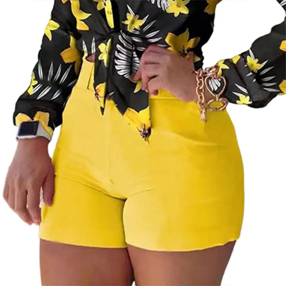 Women’s High Waist Summer Chic Hot Pants  Finer Living Life Yellow S 