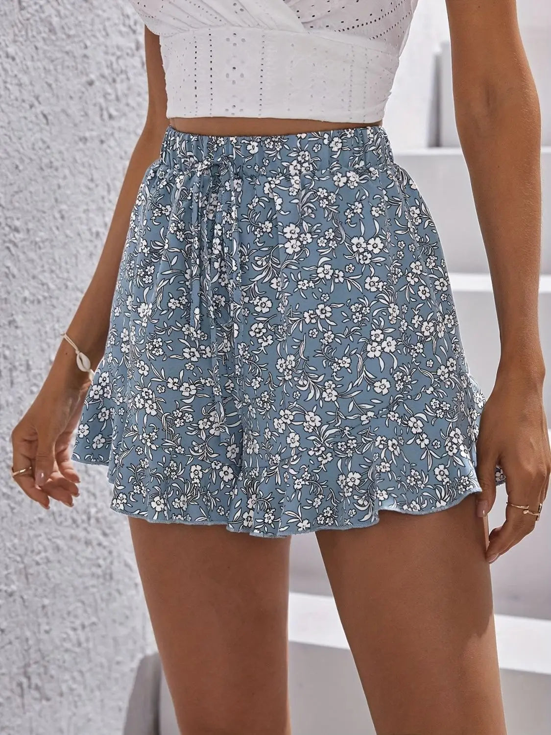 Ivy Floral Print Tie Shorts Shorts Finer Living Life   