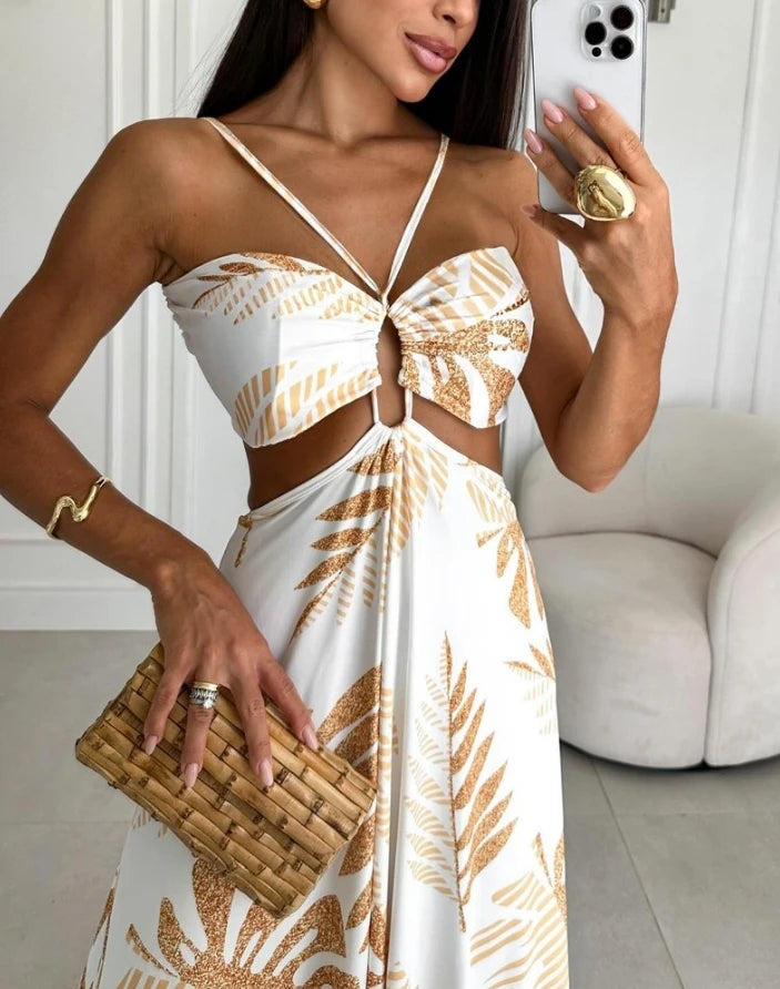 Tropical Escape Backless Maxi Dress Dress Finer Living Life   