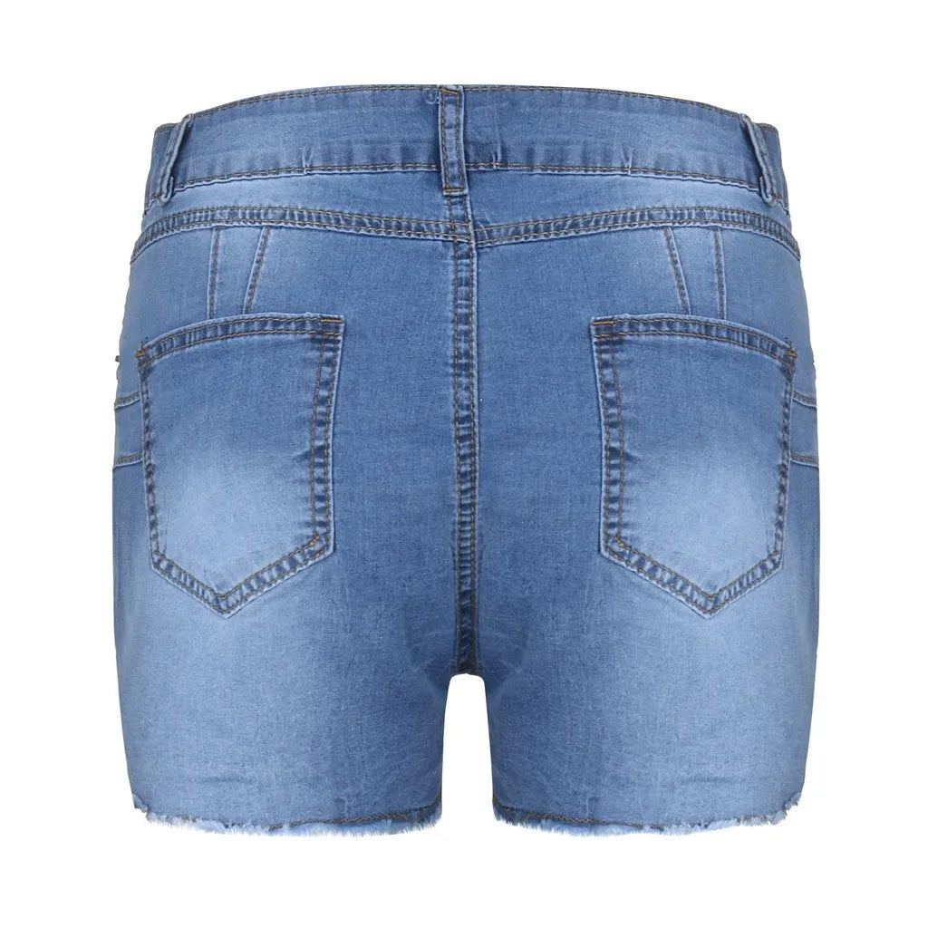 High-Waisted Ripped Denim Hotpants Shorts Finer Living Life   