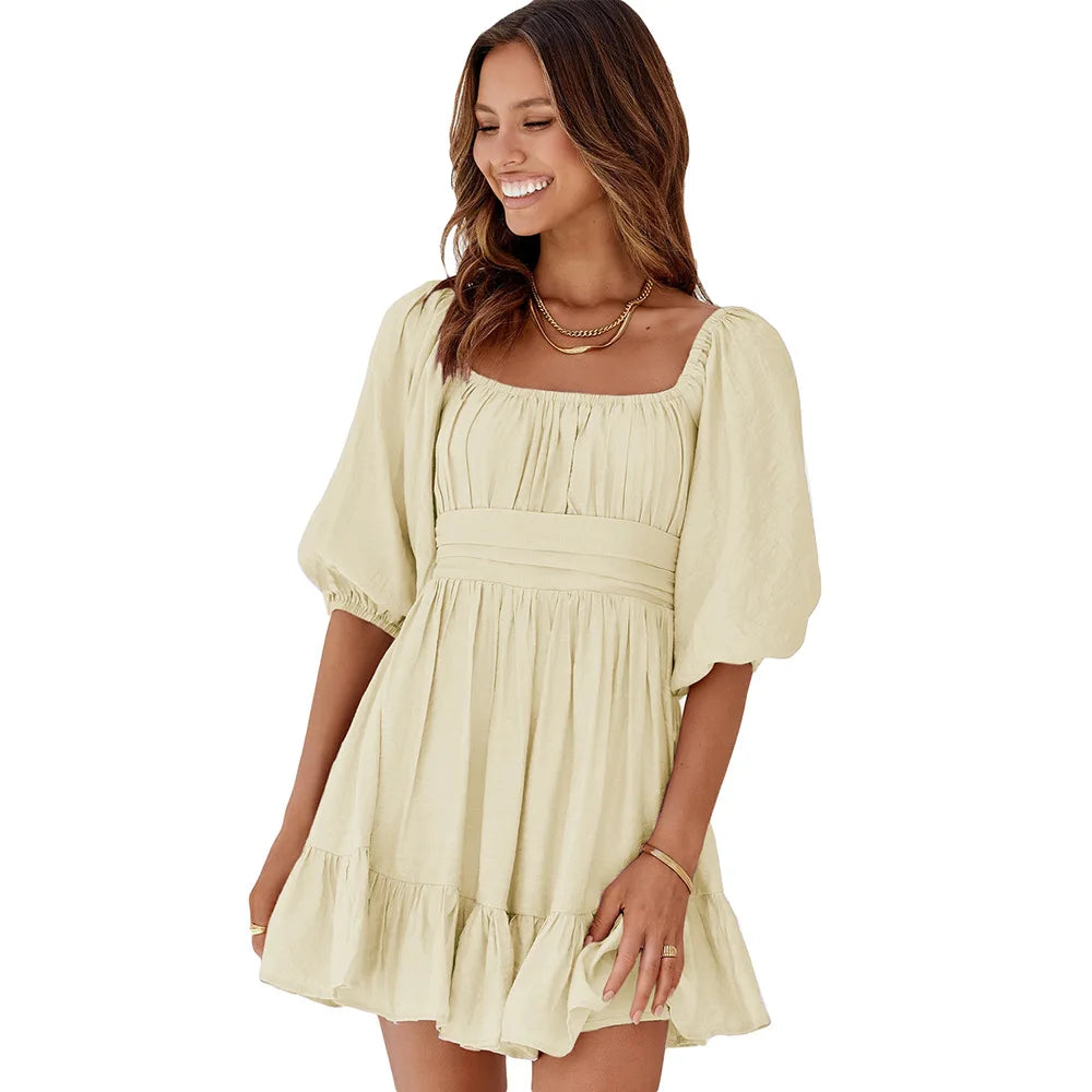 Savannah Boho Off-Shoulder Dress Dress Finer Living Life Beige S 