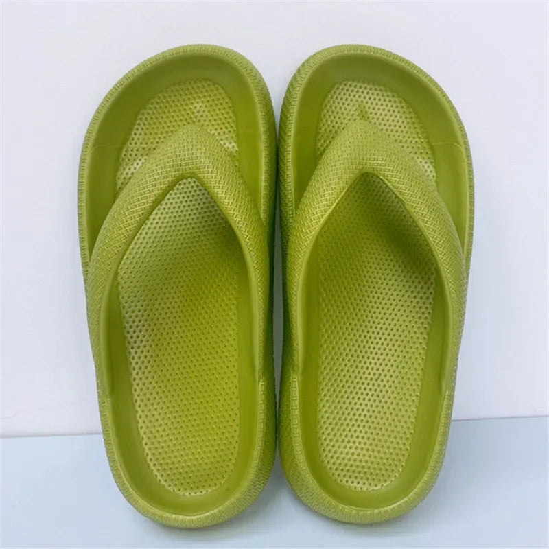 EVA Flat Platform Beach Sandals Flip Flops Finer Living Life light green 36-37 