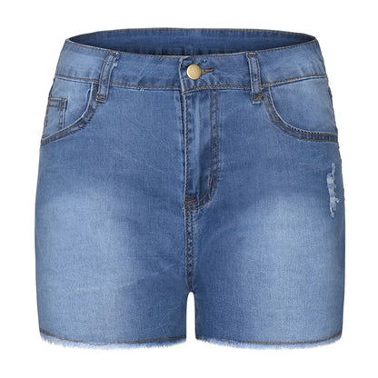 High-Waisted Ripped Denim Hotpants Shorts Finer Living Life   