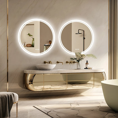 Tri-Color Dimmable LED Circle Mirror Mirror Finer Living Life   