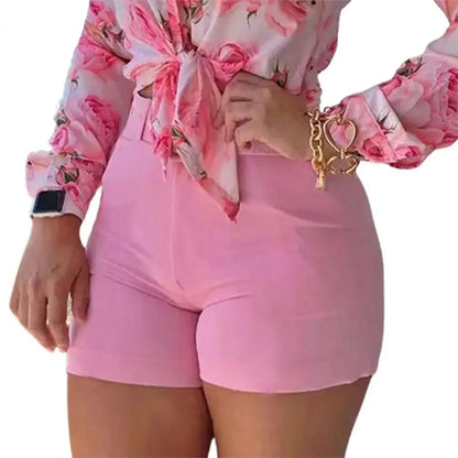 Women’s High Waist Summer Chic Hot Pants  Finer Living Life Pink S 