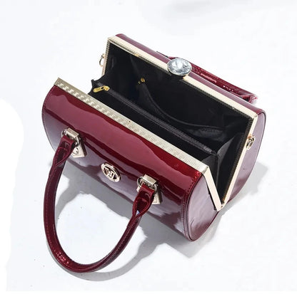 Luxury Patent Leather Diamond Handbag Bag Finer Living Life   