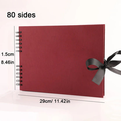 DIY Craft Photo Album - Black Pages Memory Book Scrap Book Finer Living Life red 80sides United States 