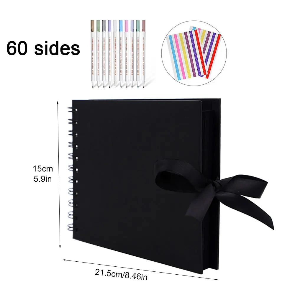 DIY Craft Photo Album - Black Pages Memory Book Scrap Book Finer Living Life black 60sides pen United States 