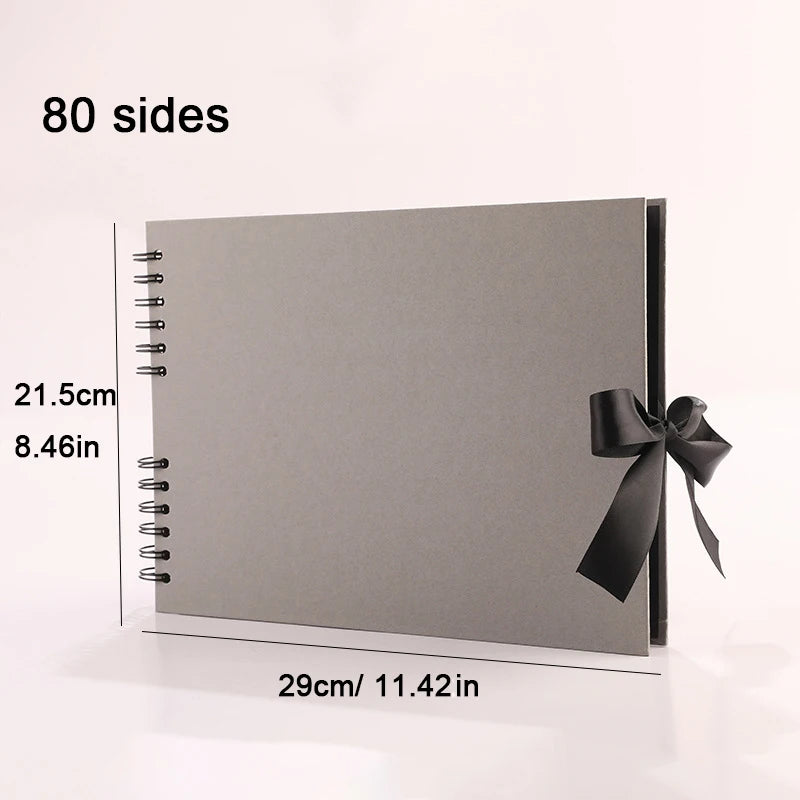 DIY Craft Photo Album - Black Pages Memory Book Scrap Book Finer Living Life gray 80sides United States 