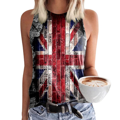 British Flag Vintage Tank Top Tops Finer Living Life Dark Blue L CHINA