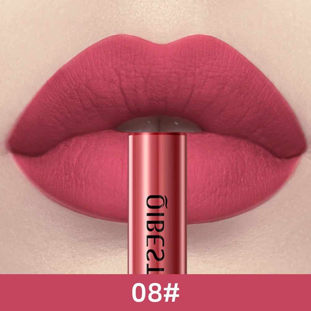 QIBEST Everlasting Velvet Matte Lipstick Lipstick Finer Living Life 08  