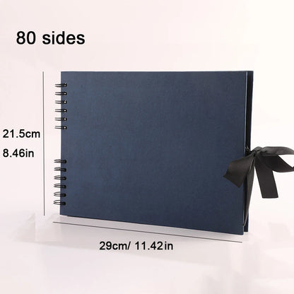 DIY Craft Photo Album - Black Pages Memory Book Scrap Book Finer Living Life dark blue 80sides United States 