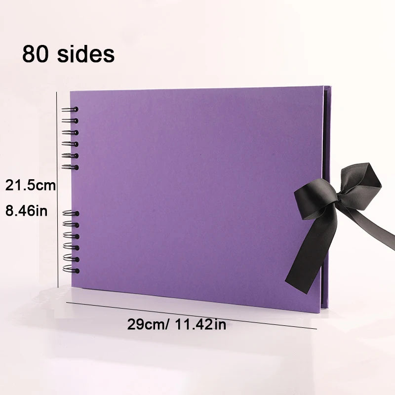 DIY Craft Photo Album - Black Pages Memory Book Scrap Book Finer Living Life purple 80sides United States 