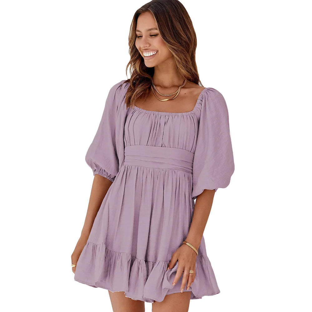 Savannah Boho Off-Shoulder Dress Dress Finer Living Life Light purple S 