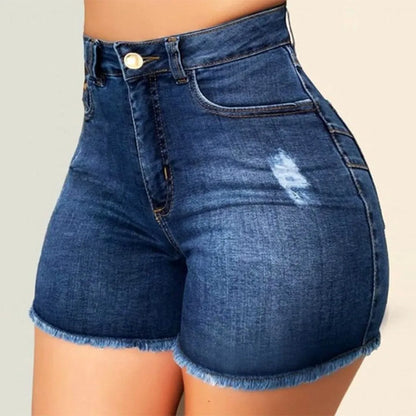 High-Waisted Ripped Denim Hotpants Shorts Finer Living Life   