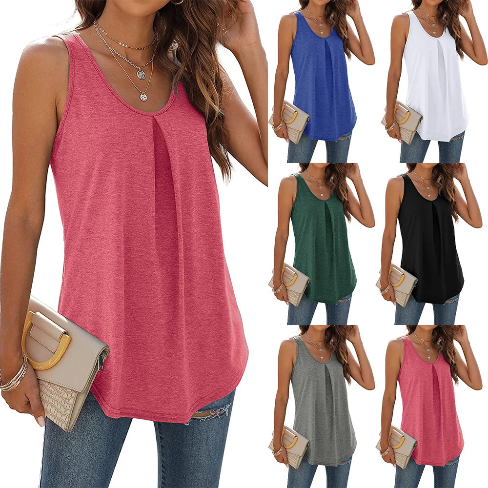 Breezy Vibes V-Neck Sleeveless Tank  Shop1102742106 Store   