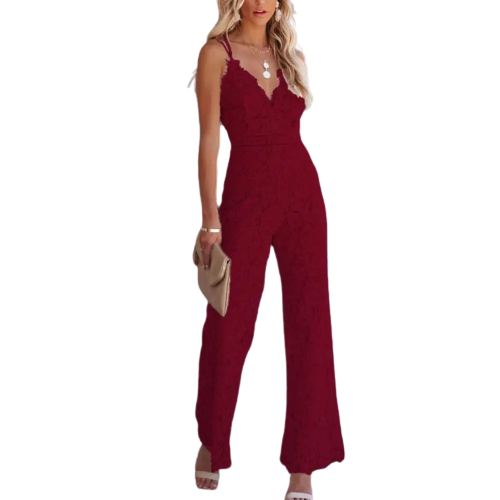 Sophia Crochet Linen Lace Jumpsuit Jumpsuit Finer Living Life   