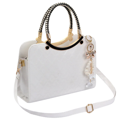 Pearl Pendant Lattice Handbag Bag Finer Living Life   