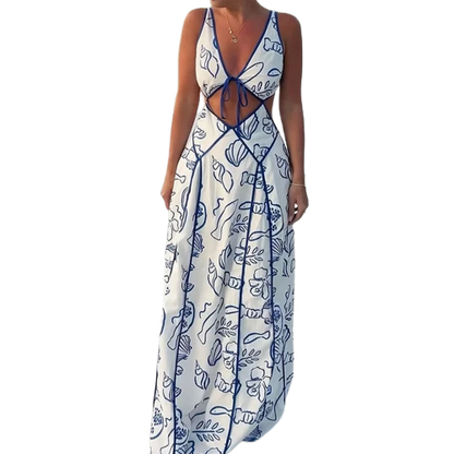 Ella Vintage Cutout Maxi Dress Dress Finer Living Life blue S 