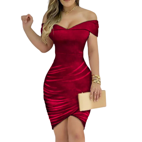 Celebrity Off-Shoulder Bodycon Mini Dress Dress Finer Living Life Red XL United States