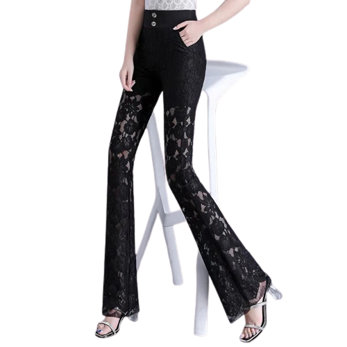 Luna Lace Patchwork Flare Pants Pants Finer Living Life   