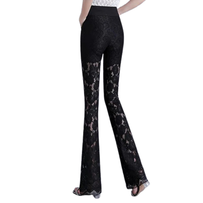 Luna Lace Patchwork Flare Pants Pants Finer Living Life black S 40-47kg CHINA