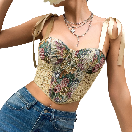 Retro Lace Embroidery Backless Camisole Top Finer Living Life Flower S 